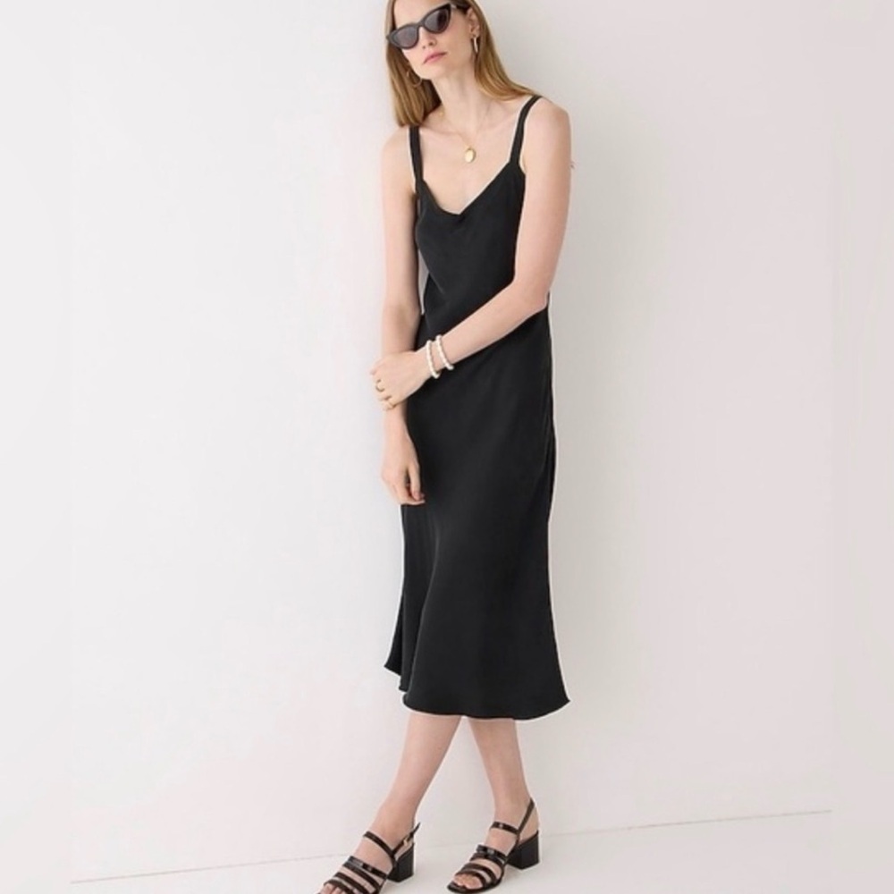 J. Crew Black Slip Dress